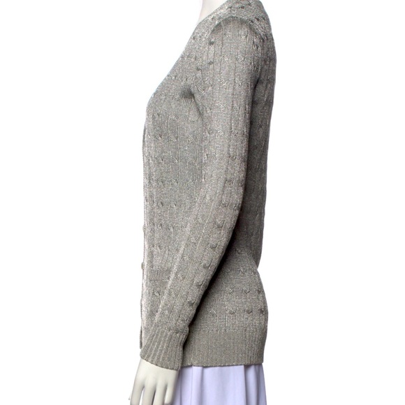 Ralph Lauren Black Label Metallic V-neck cardigan - M - Picture 2 of 4